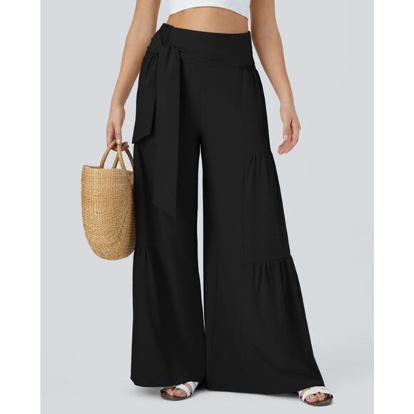 Halara Breezeful High Waist Tie Back Quickdry Palazzo Flowy Wide Leg Pants Sz SM - Picture 1 of 9